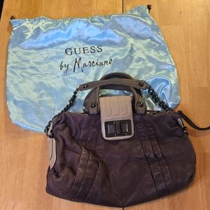 GUESS Dark Brown and Tan Satchel